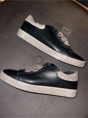 La Sheelah Shoes Women Flat Fashion Wedding Sneakers Crystals Rhinestone Blingy